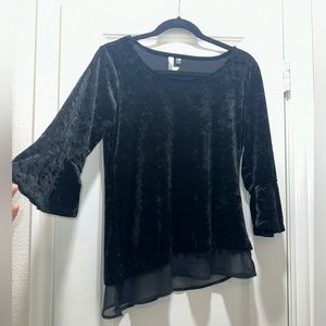 Black Velvet Top with mesh bottom